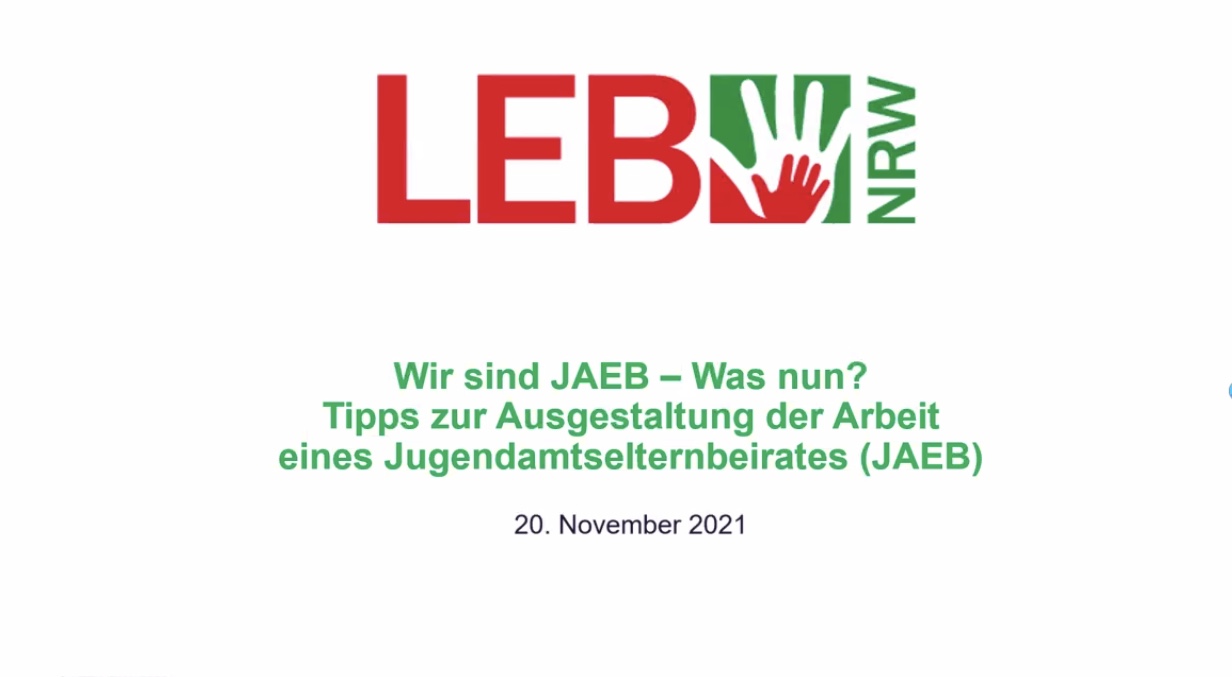 Wir sind JAEB was nun? Infoveranstaltung des Landeselternbeirats (LEB)